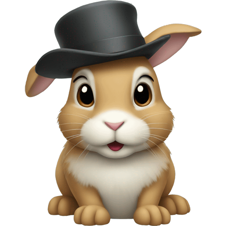 Rabbit with hat emoji