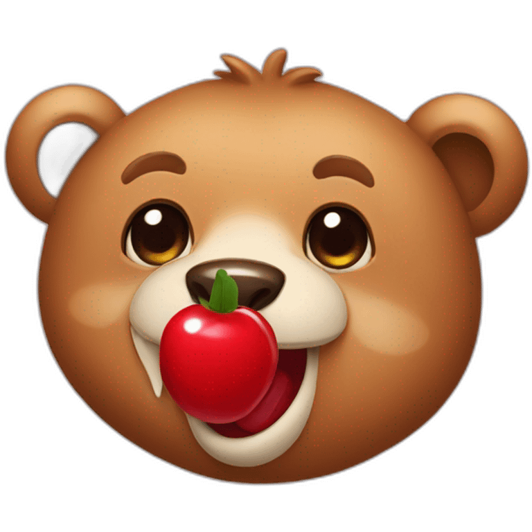 bear eating cherry emoji