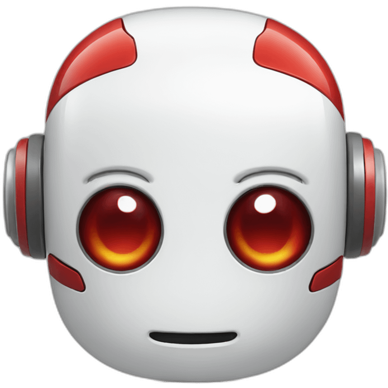 cute little white red robot emoji