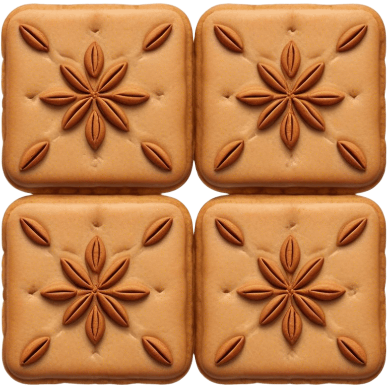 Cinematic Realistic Speculaas Biscuit Emoji, featuring spiced, crisp cookies rendered with lifelike detail and warm, aromatic lighting. emoji