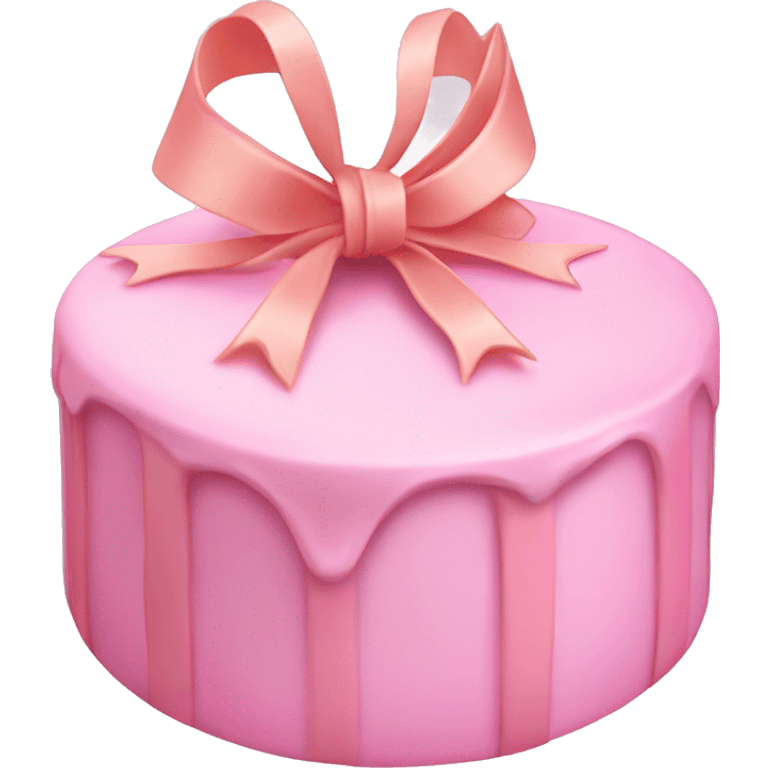 Pearl ligh pink birthday cake witch bow emoji