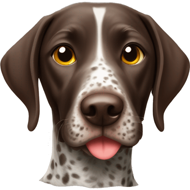 German shorthair with heart eyes emoji