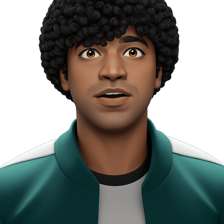 stylish man with afro hairstyle emoji