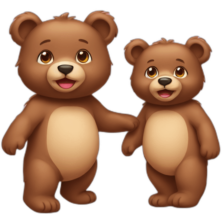 two baby bears emoji