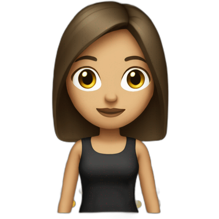 medium brunette nightclub girl straight hair emoji