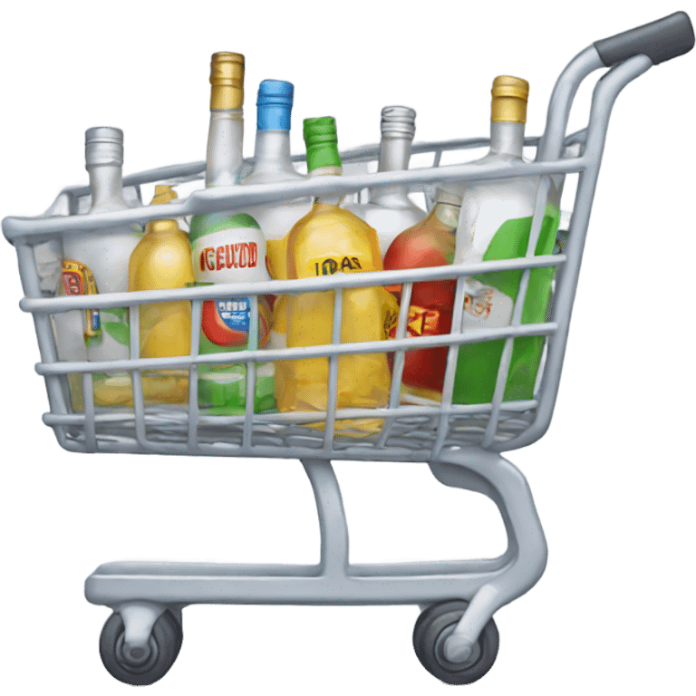 Shopping cart full of vodka emoji