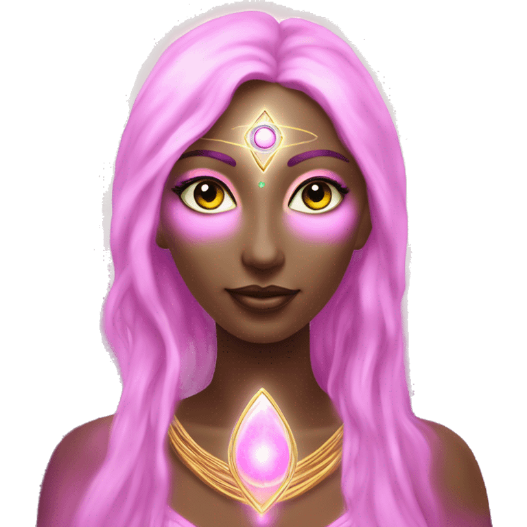 Pleiadian radiant glowing diva woman female third eye pink emoji