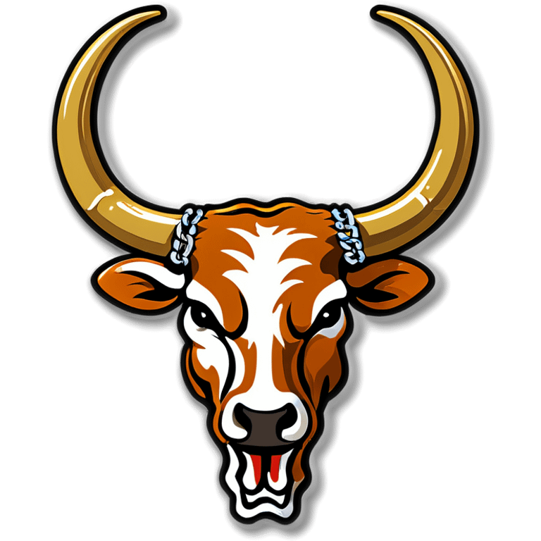 Texas longhorn with gold chains  emoji