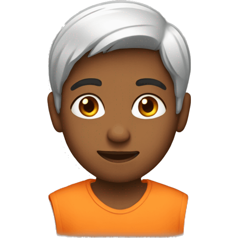 Indian boy with orange shirt emoji