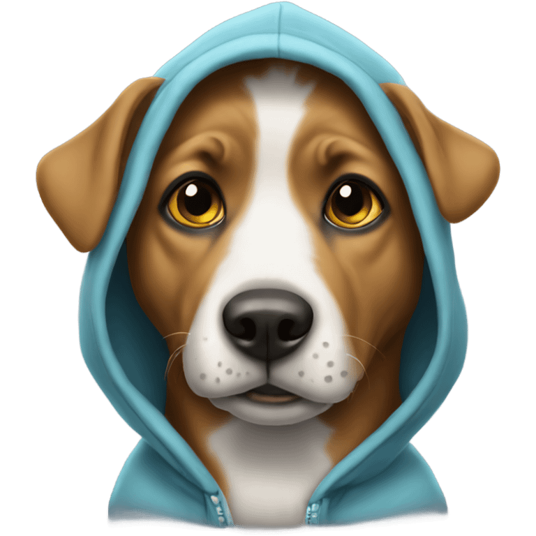 Dog wearing a hoodie emoji