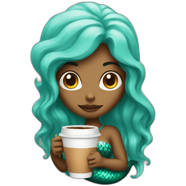 mermaid with coffee emoji