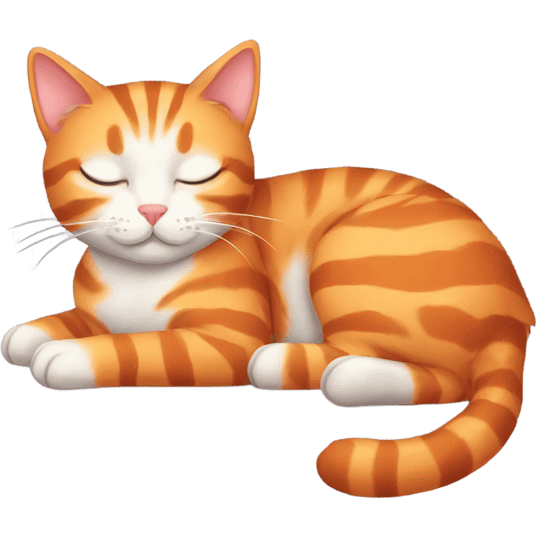 orange striped cat sleeping  emoji