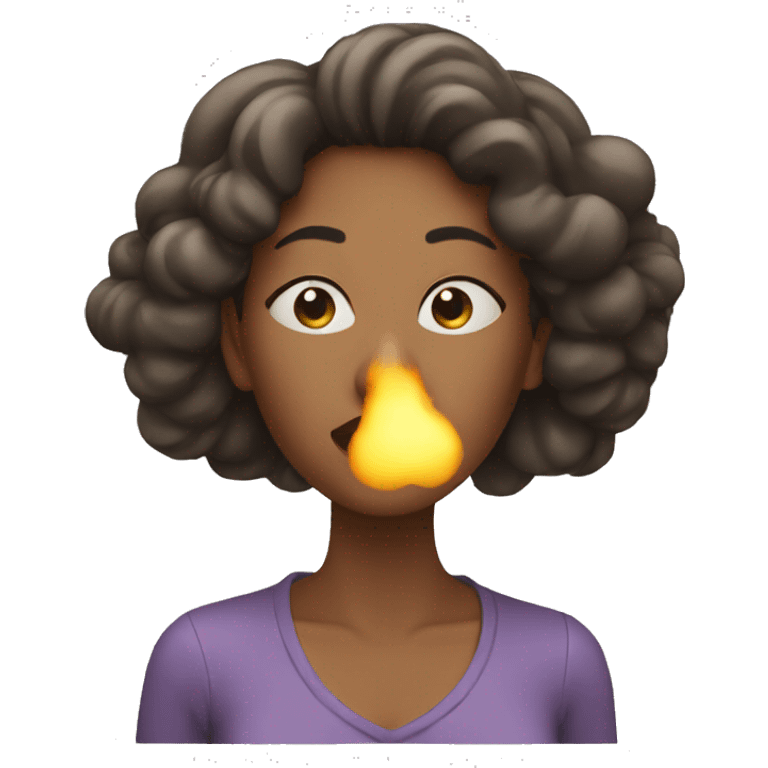 Woman blowing air emoji