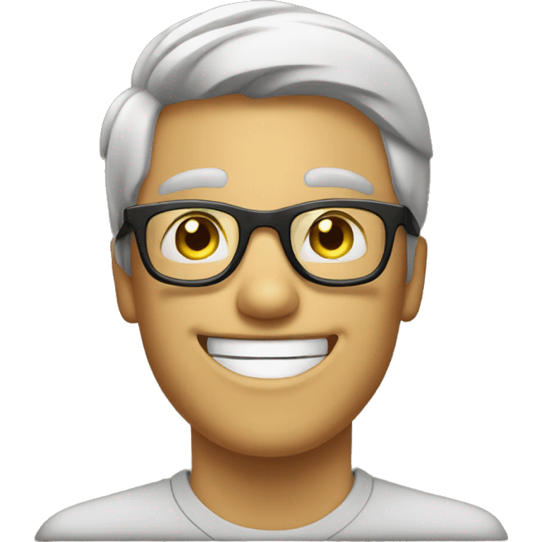 A man with glasses smiling broadly as he raises his thumb in a sign of joy and confidence. His glasses shine with flashes of happiness in the gif. emoji