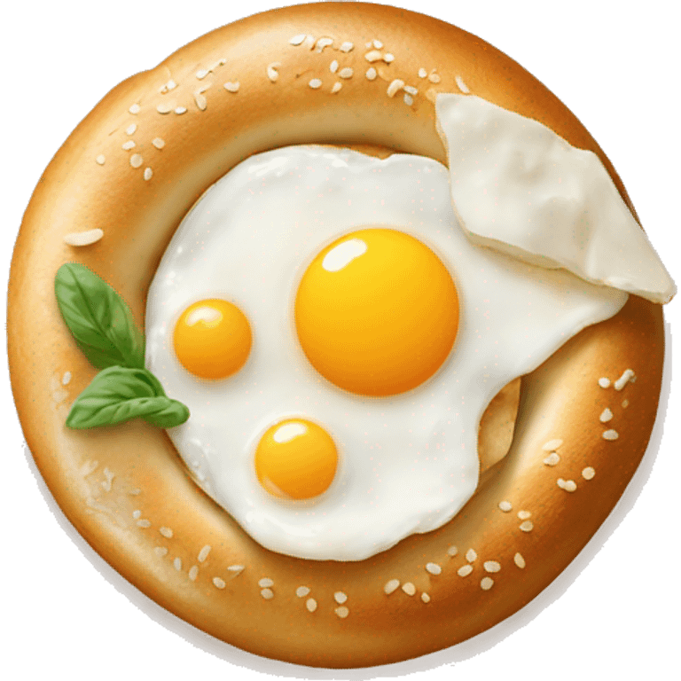 Bagel with egg and cottage ceese emoji