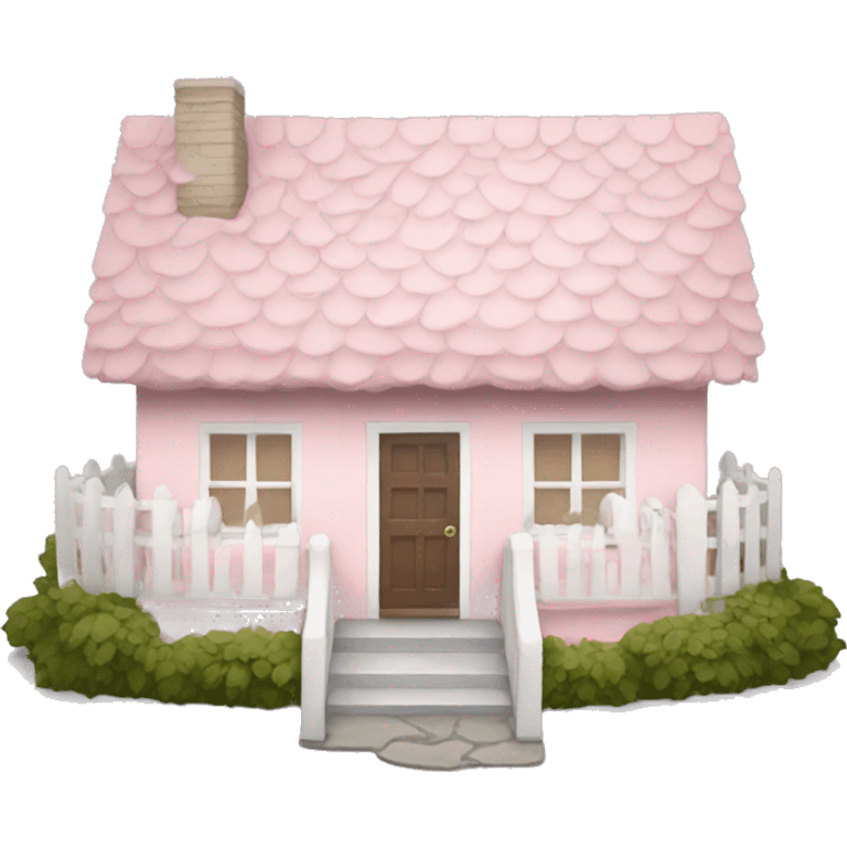 Light pink and white cottage emoji