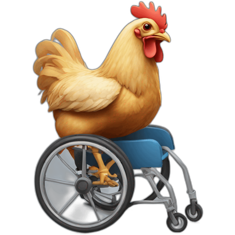 chicken in wheelchair emoji