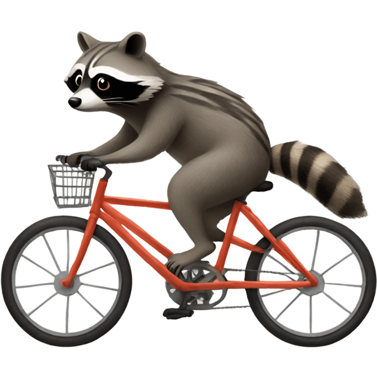 Raccoon riding a bike emoji