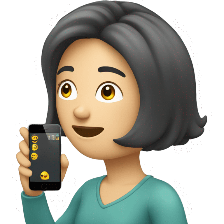 Mujer blanca de cabello corto hablando por celular  emoji