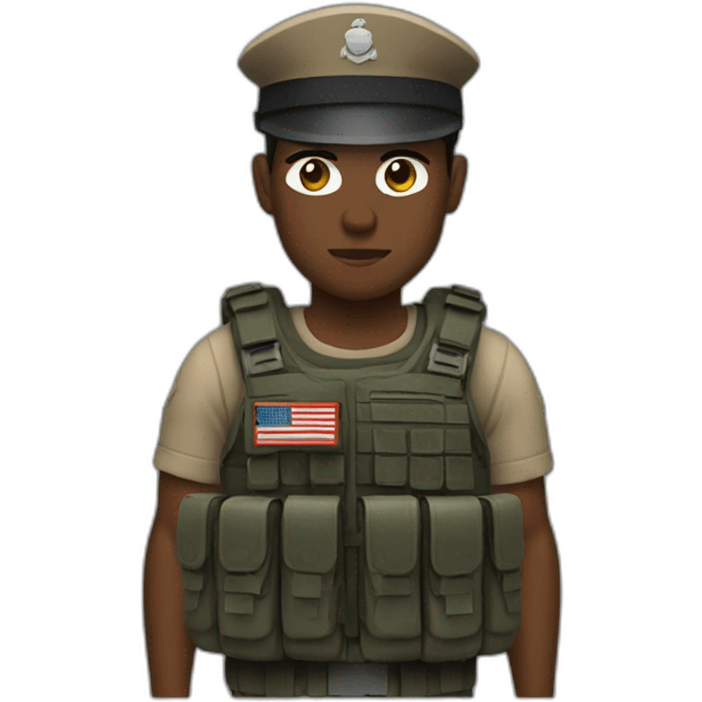 marine with bulletproof vest and a rifle emoji