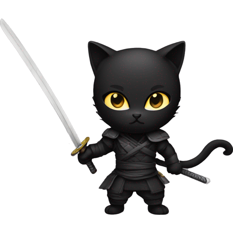 black kitty ninja emoji