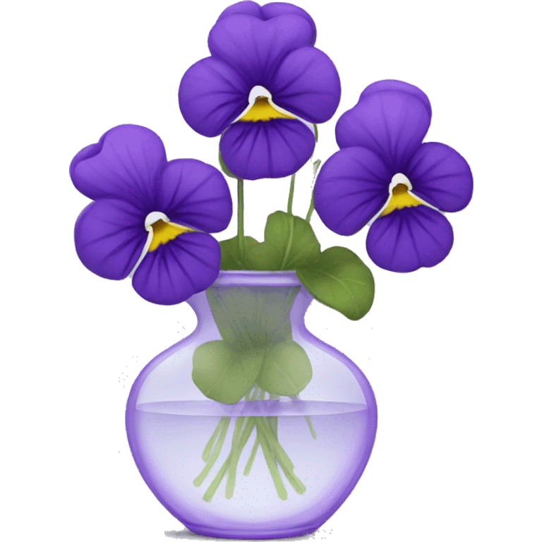 Violets in a clear lavender vase emoji