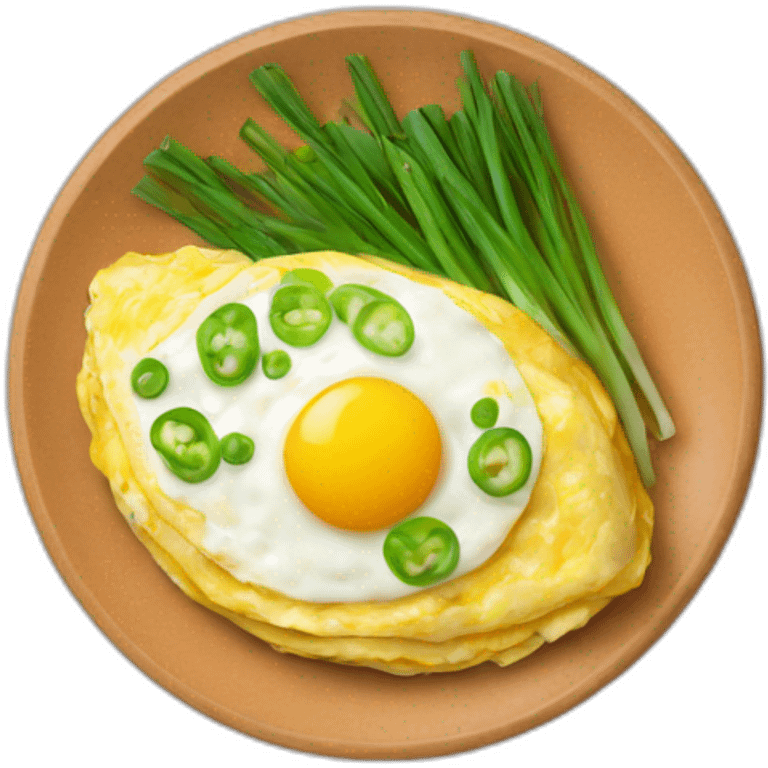 Omelette with spring onion on top emoji