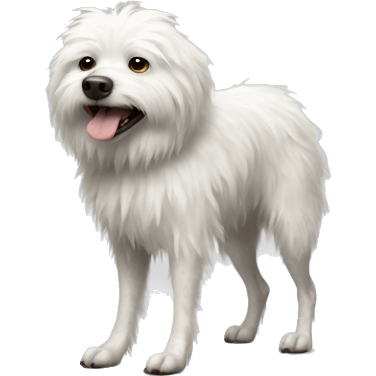  Yucky crusty ugly full body fluffy white dog ugly rat dog  emoji