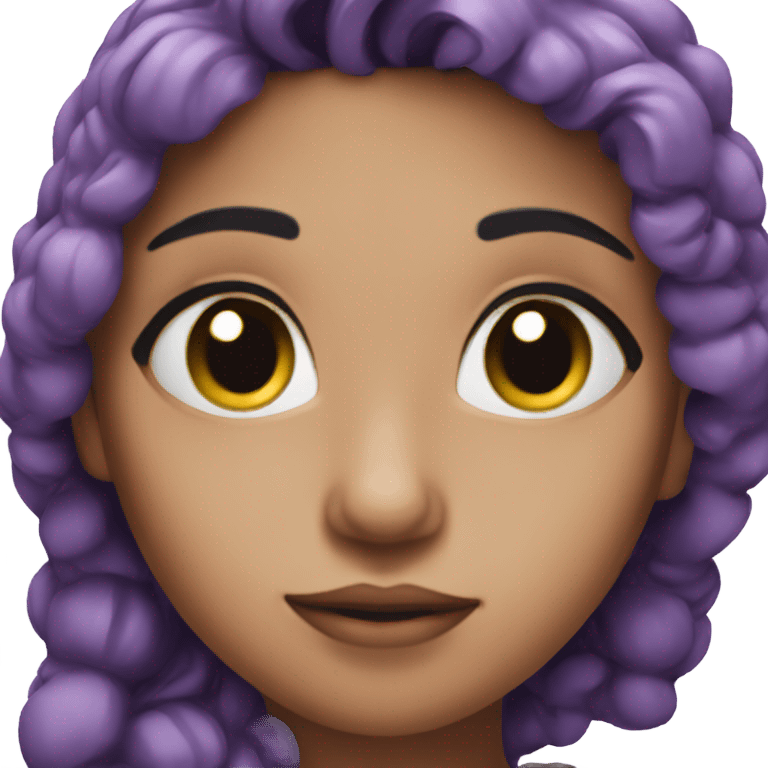 beautiful girl with purple patches emoji