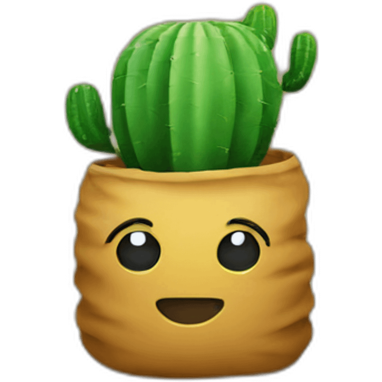 Cactus between two bean bags emoji