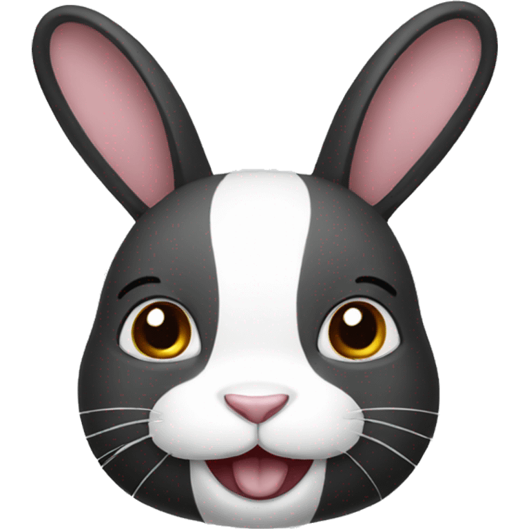 Black and white rabbit emoji