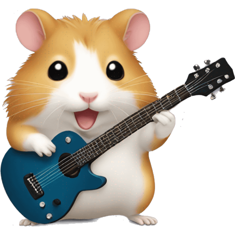 Hamster with guitar djungarian emoji