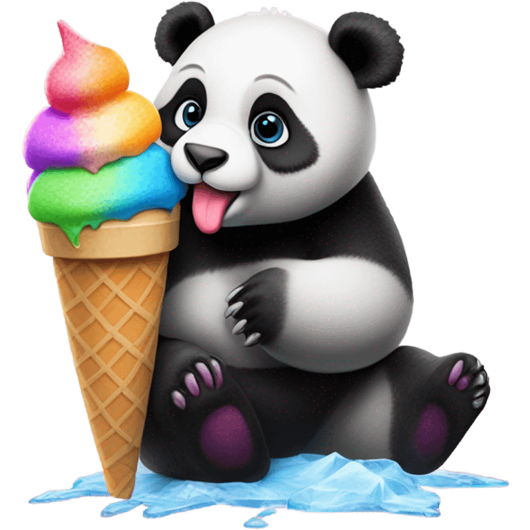 Panda eating ice cream emoji