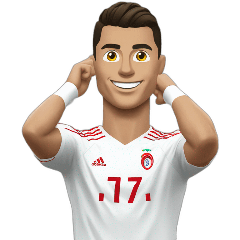 Cristiano Ronaldo making the sui emoji