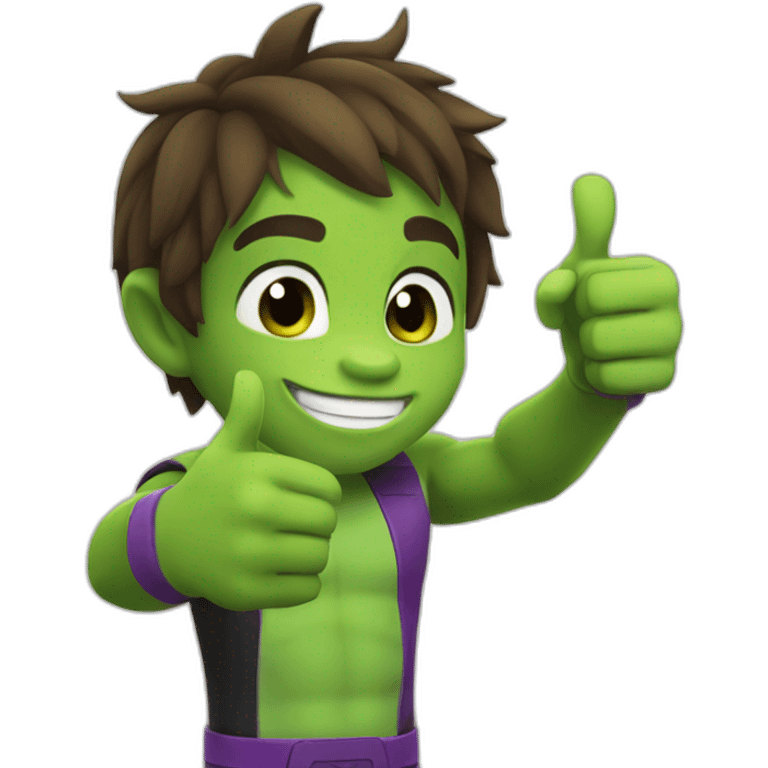 beast boy happy doing thumbs up emoji