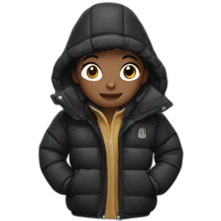 Black puffer jacket emoji