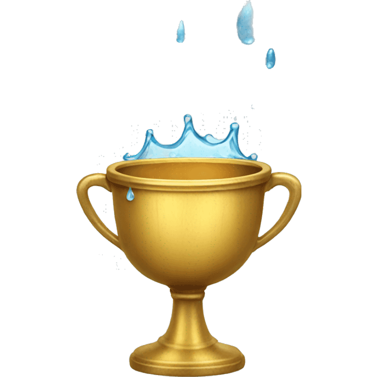 golden chalice with water pouring down the edge emoji