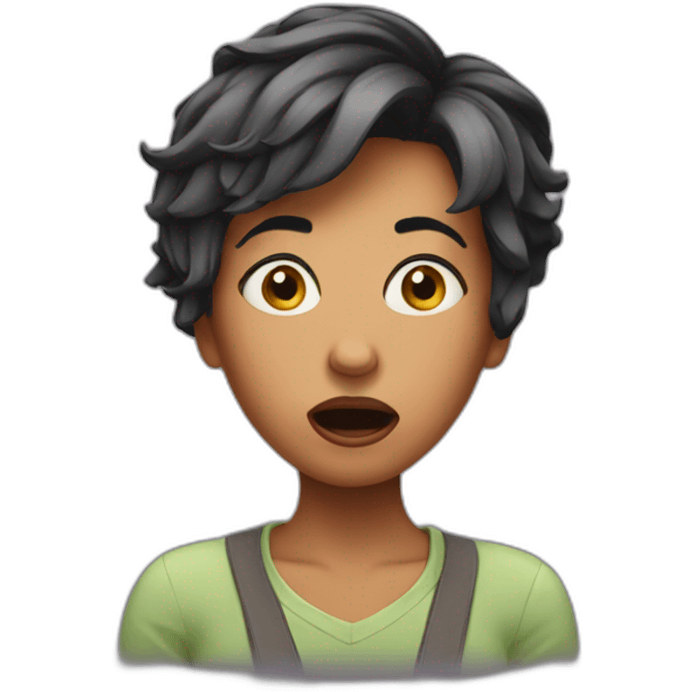 Shocked short hair cool woman emoji