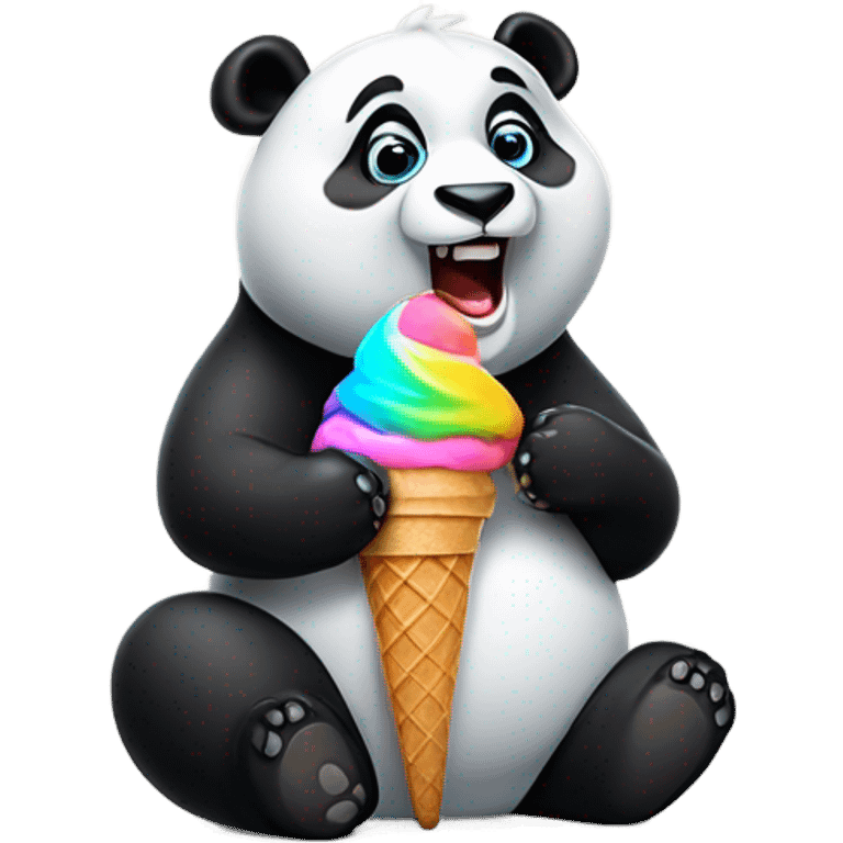 Panda eating ice cream emoji