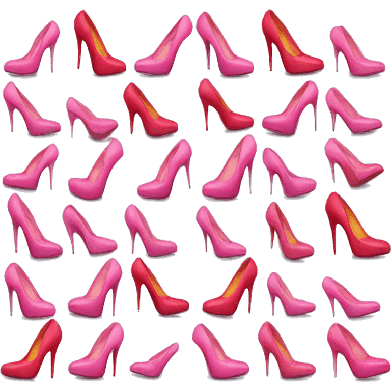 Pink high heels with red bottoms emoji