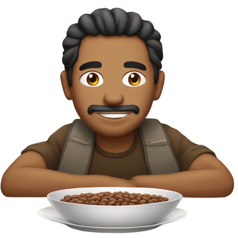 Mexican guy eating beans emoji