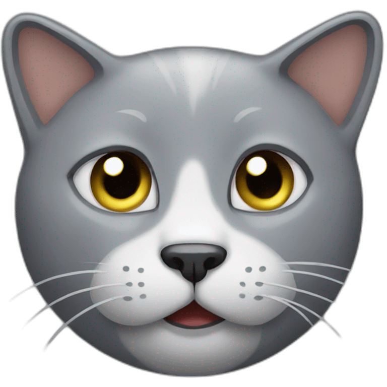 Grey cat sick emoji