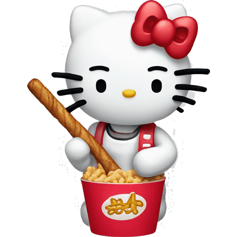 Hello kitty eating raising canes emoji