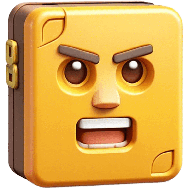 Clash of Clans aesthetic: Cinematic Playful Classic Game Cartridge Portrait Emoji, rendered in a 3D vector-style similar to standard emojis with minimal shading and bold, simplified shapes. A compact, distinct form with signature details, softly glowing with a nostalgic gaming charm. Simplified yet unmistakably iconic, highly detailed and consistent, glowing with a soft radiance and high shine. Stylized with a touch of retro gaming magic and a soft glowing outline, capturing the essence of a beloved gaming relic with a friendly, playful manner! emoji