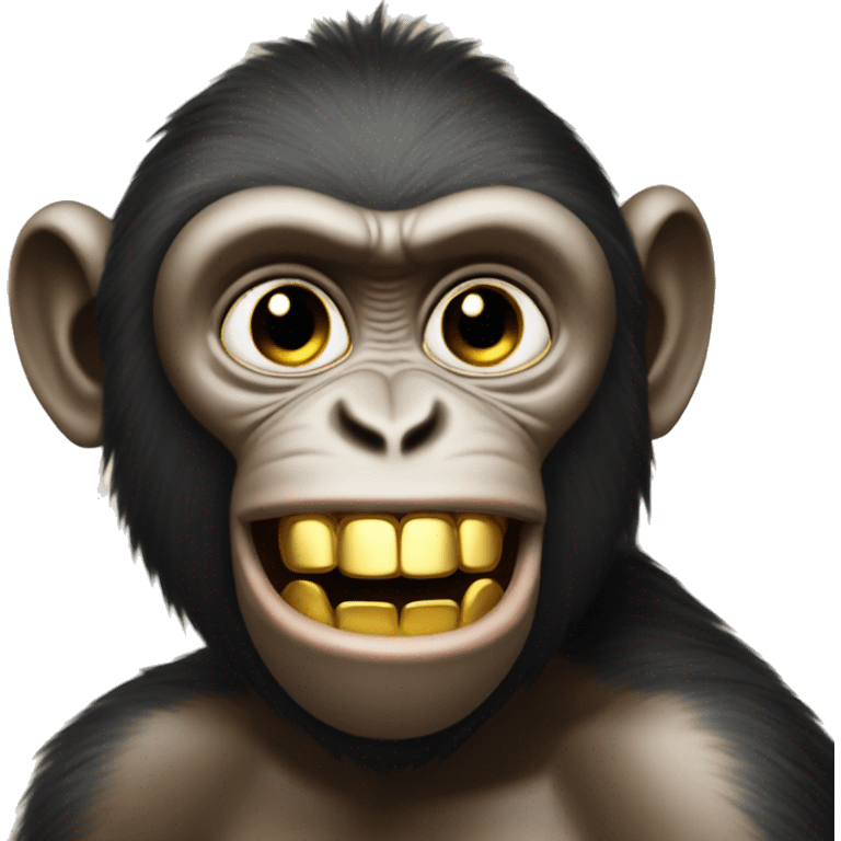 monkey with a gold teeth emoji