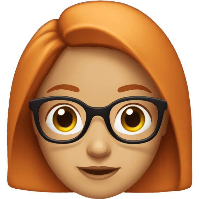 a girl with read head and glasses emoji