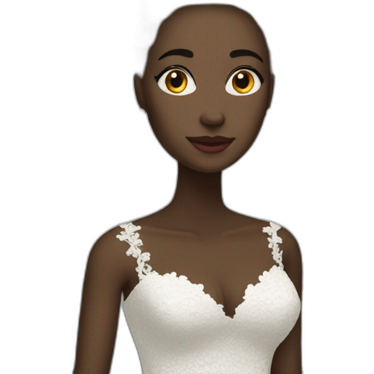 black lacy wedding dress emoji