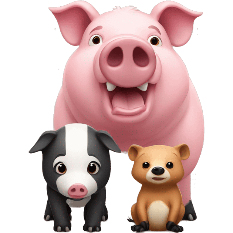 Giant pig and small badger  emoji