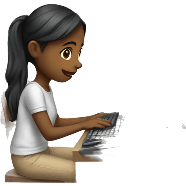 girl playing computer games emoji