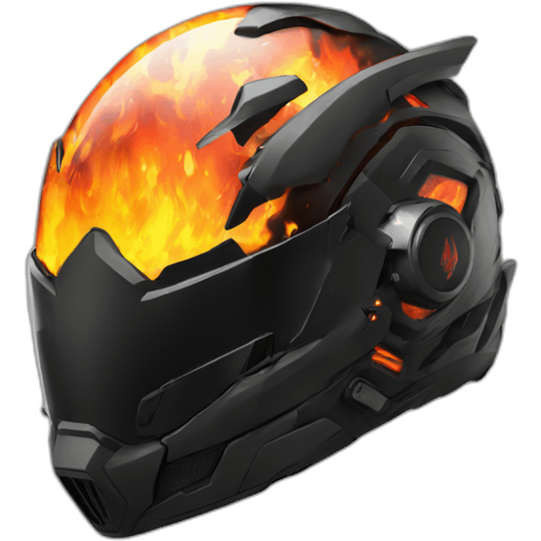 fire cyberpunk motorcycle helmet emoji